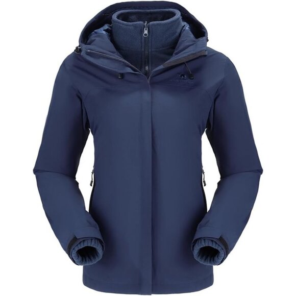 Jackets & Blazers - Women's Blue-B611 Fleece Inner Snow Ski Jacket Waterproof Winter Warm Coat